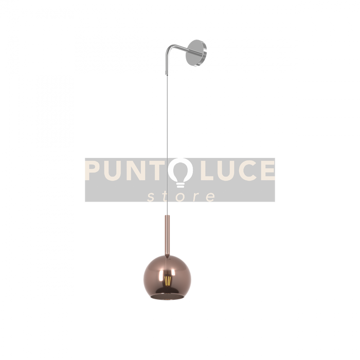 APPLIQUE CROMO 1 LUCE PICCOLA VETRO RAME 1155CR-A-RA