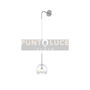 APPLIQUE CROMO 1 LUCE PICCOLA VETRO TRASPARENTE 1155CR-A-TR