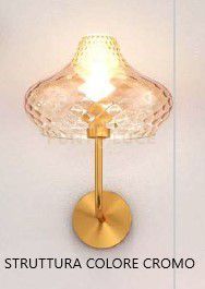 APPLIQUE CROMO VETRO PICCOLO AMBRA 1191CR-AT-AM