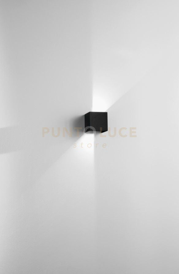 APPLIQUE CUBE 4000K 10W 770LM NERO 10X10CM IP65