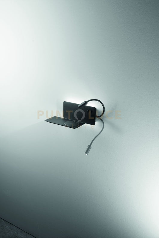 APPLIQUE DA COMODINO FLAT A LED SINISTRO NERO 3000K 790LM 9W