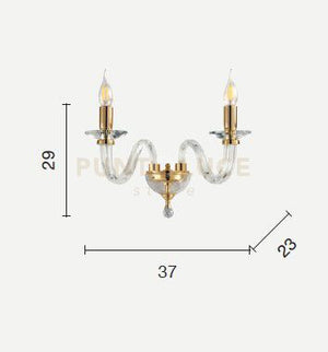 APPLIQUE RAVEL 2 LUCI CRISTALLO E CROMO ATTACCO E14 L.37CM