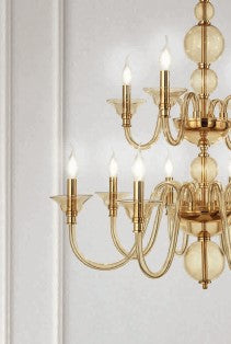 APPLIQUE IN VETRO AMBRA 2 LUCI AP.TEBE-2-AMBRA