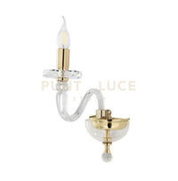 APPLIQUE BACH 1 LUCE CRISTALLO E ORO H.36CM