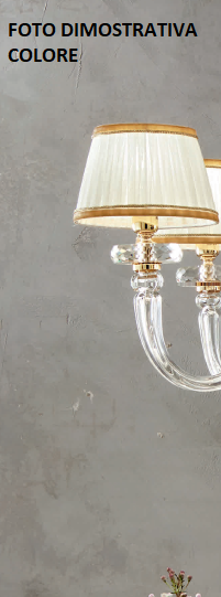 APPLIQUE BACH 1 LUCE CRISTALLO E ORO H.36CM CON PARALUME