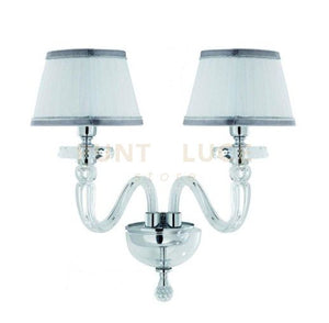 APPLIQUE BACH 2 LUCI CRISTALLO E CROMO ATTACCO E14 CON PARALUMI