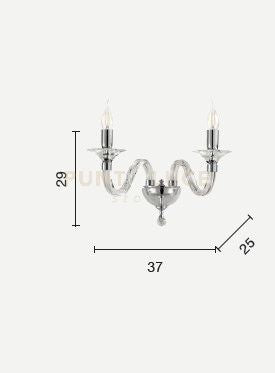 APPLIQUE GALA 2 LUCI ATTACCO E14 ORO E TRASPARENTE L.37CM