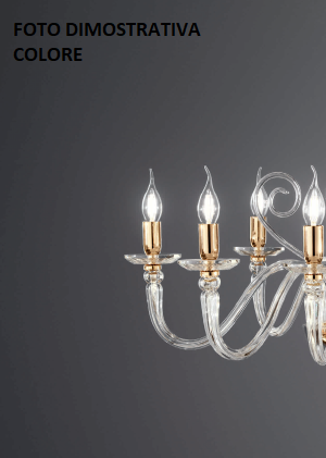 APPLIQUE DEBUSSY 2 LUCI TRASPARENTE ORO ATTACCO E14 L.38CM