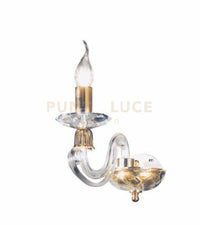 APPLIQUE 1306 1 LUCE BIANCO E CROMO ATTACCO E14 H.20CM