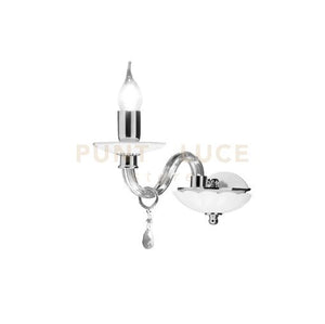 APPLIQUE 1306 1 LUCE FUME' E CROMO ATTACCO E14 H.20CM