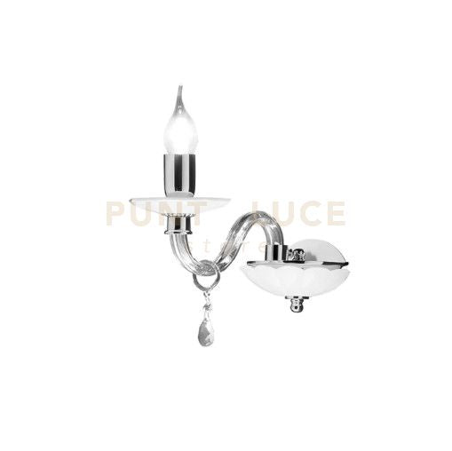 APPLIQUE 1306 1 LUCE FUME' E CROMO ATTACCO E14 H.20CM