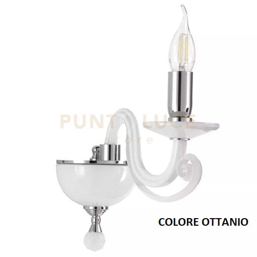 APPLIQUE 1306 1 LUCE OTTANIO E CROMO ATTACCO E14 H.20CM