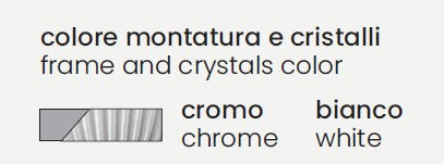 APPLIQUE 1306 2 LUCI BIANCO E CROMO ATTACCO E14 L.36CM