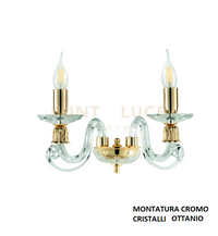 APPLIQUE 1306 2 LUCI OTTANIO E CROMO ATTACCO E14 L.36CM