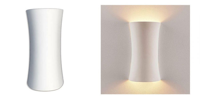 APPLIQUE LAMPADA INTERNO CILINDRO GESSO BIANCO DOPPIA LUCE