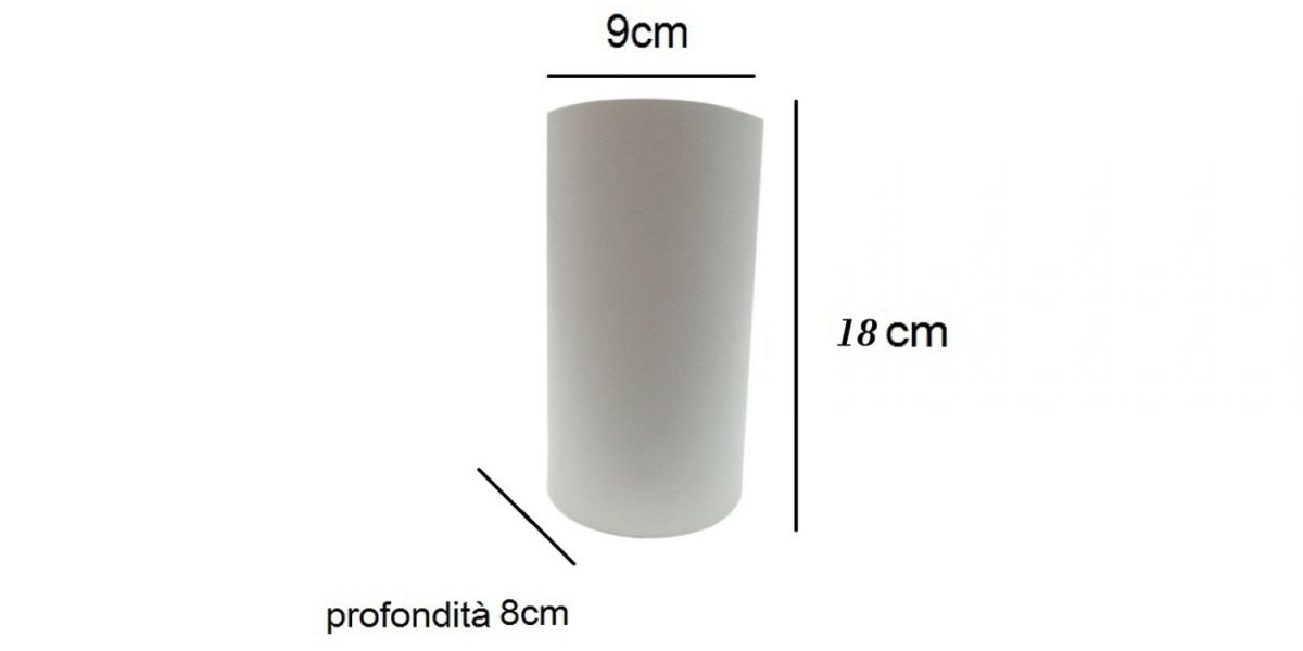 APPLIQUE LAMPADA INTERNO CILINDRO GESSO BIANCO DOPPIA LUCE