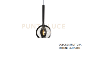 APPLIQUE OTTONE SAT. 1 LUCE PICCOLA VETRO CROMO 1155OS-A-CR