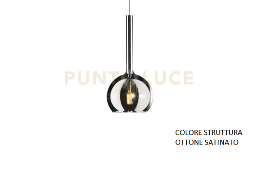 APPLIQUE OTTONE SAT. 1 LUCE PICCOLA VETRO CROMO 1155OS-A-CR