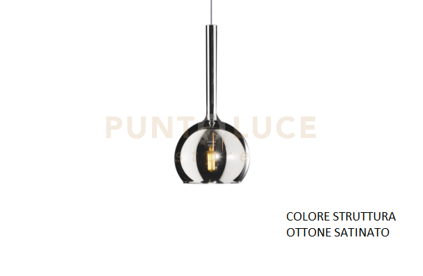 APPLIQUE OTTONE SAT. 1 LUCE PICCOLA VETRO CROMO 1155OS-A-CR