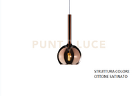 APPLIQUE OTTONE SAT. 1 LUCE PICCOLA VETRO RAME 1155OS-A-RA