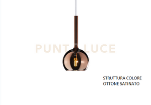 APPLIQUE OTTONE SAT. 1 LUCE PICCOLA VETRO RAME 1155OS-A-RA