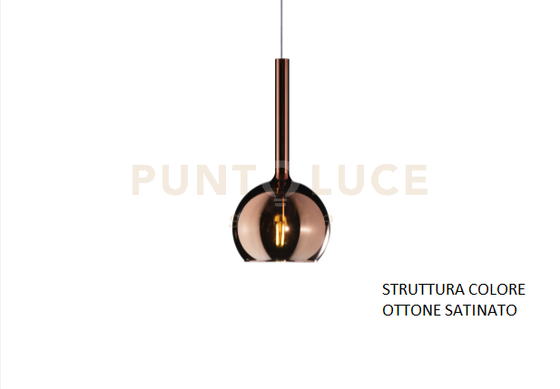 APPLIQUE OTTONE SAT. 1 LUCE PICCOLA VETRO RAME 1155OS-A-RA