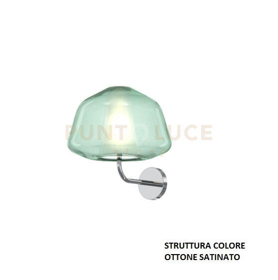 APPLIQUE OTTONE SAT. VETRO ALPHA VERDE 1176OS-A ALPHA-VE