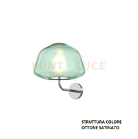 APPLIQUE OTTONE SAT. VETRO ALPHA VERDE 1176OS-A ALPHA-VE