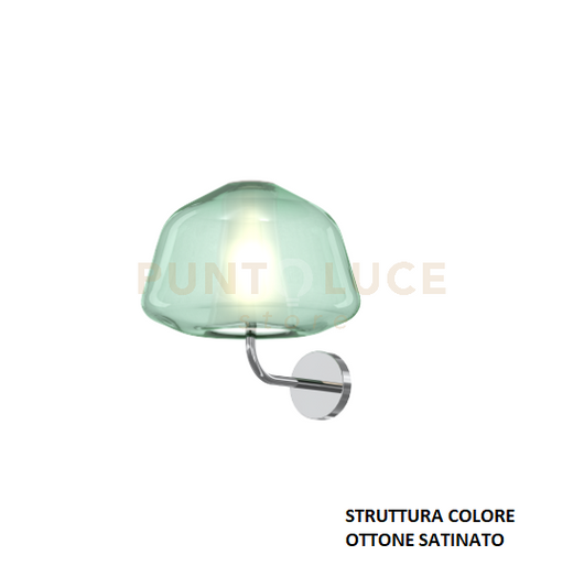 APPLIQUE OTTONE SAT. VETRO ALPHA VERDE 1176OS-A ALPHA-VE