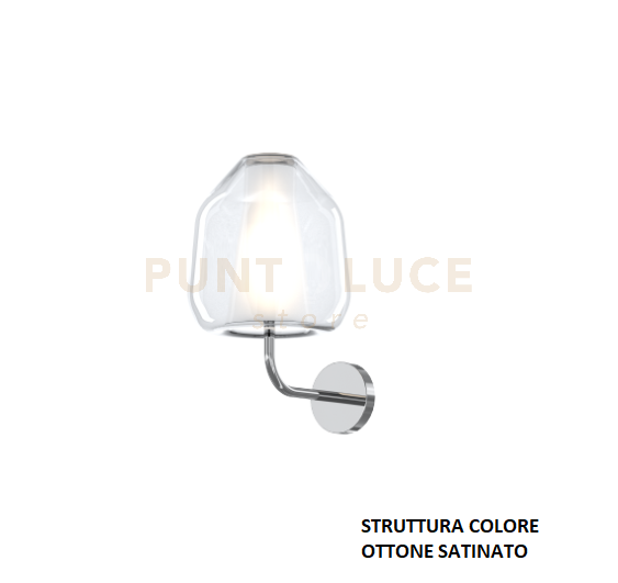 APPLIQUE OTTONE SAT. VETRO BETA TRASPARENTE 1176OS-A BETA-TR