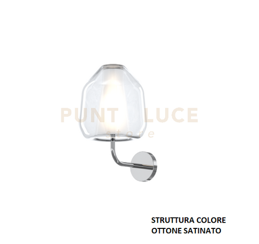 APPLIQUE OTTONE SAT. VETRO BETA TRASPARENTE 1176OS-A BETA-TR