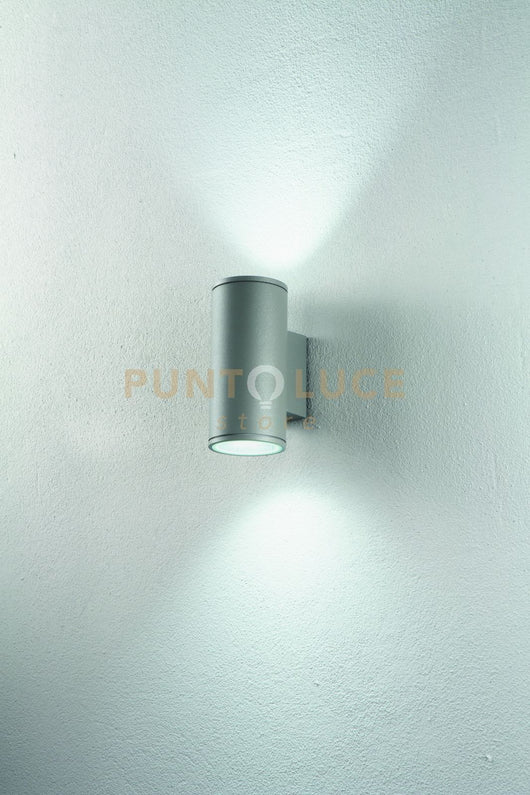 APPLIQUE PER ESTERNI JUBO 2 LUCI ATTACCO GU10 SILVER  H.21,5CM