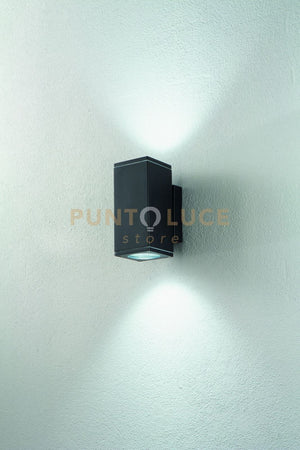 APPLIQUE PER ESTERNI NEVADA 2 LUCI ATTACCO GU10 MARRONE H.22,5CM