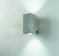 APPLIQUE PER ESTERNI NEVADA 2 LUCI ATTACCO GU10 SILVER H.22,5CM