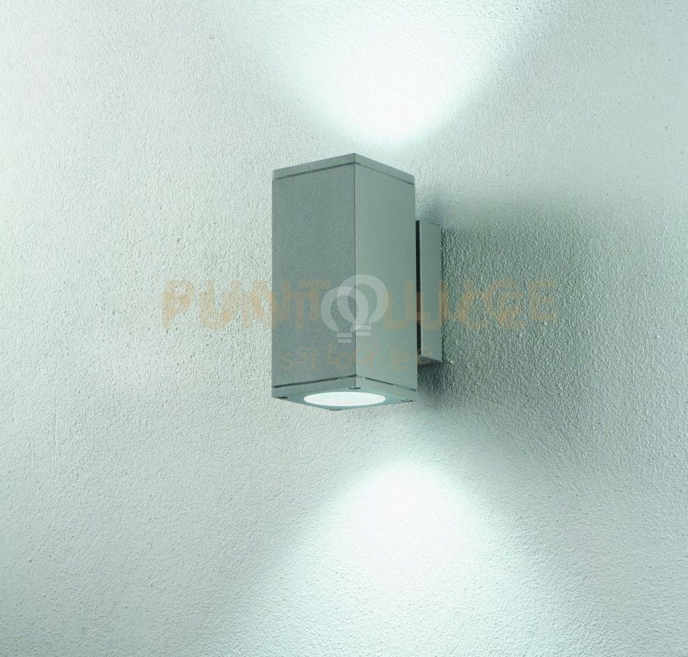 APPLIQUE PER ESTERNI NEVADA 2 LUCI ATTACCO GU10 SILVER H.22,5CM