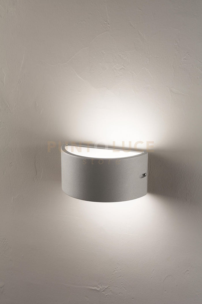 APPLIQUE LINUS SILVER 1 LUCE ATTACCO E27 L.25CM BIEMISSIONE IP44