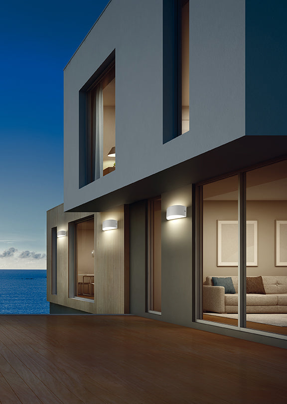 APPLIQUE LINUS SILVER 1 LUCE ATTACCO E27 L.25CM BIEMISSIONE IP44