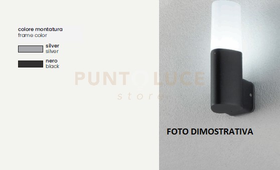 APPLIQUE POU SILVER 1 LUCE ATTACCO E27 IP44 H.25CM