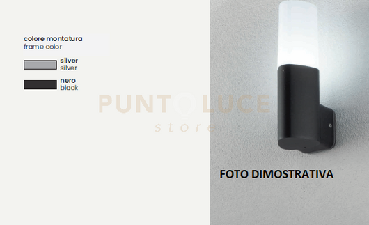APPLIQUE POU SILVER 1 LUCE ATTACCO E27 IP44 H.25CM