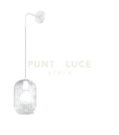 APPLIQUE REGOLABILE BIANCO 1 LUCE VETRO TRASPARENTE 1181BI-A-TR