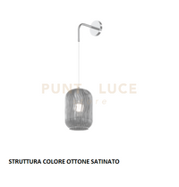 APPLIQUE REGOLABILE OTTONE SAT. 1 LUCE VETRO FUME 1181OS-A-FU