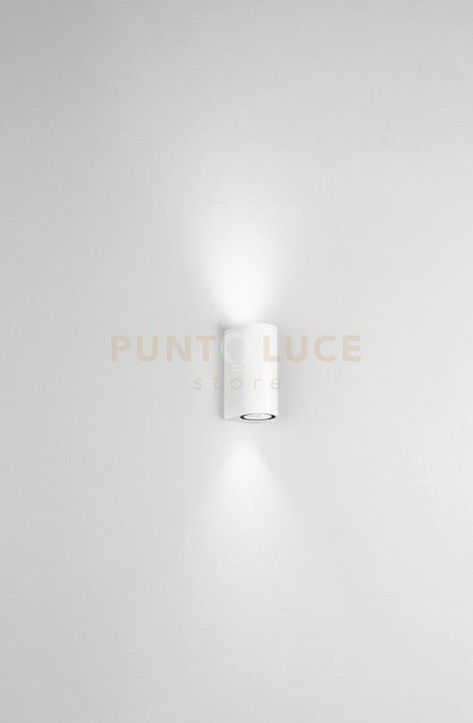 APPLIQUE ZENO ROUND BIANCO 2 LUCI ATTACCO GU10 IP65 BIEMISSIONE