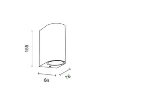 APPLIQUE ZENO ROUND CORTEN 2 LUCI ATTACCO GU10 IP65 BIEMISSIONE