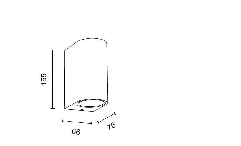 APPLIQUE ZENO ROUND CORTEN 2 LUCI ATTACCO GU10 IP65 BIEMISSIONE