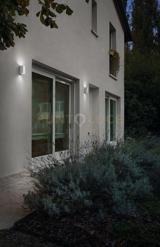 APPLIQUE ZENO SQUARE BIANCO 2 LUCI ATTACCO GU10 IP65 H.15,5CM