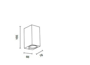 APPLIQUE ZENO SQUARE BIANCO 2 LUCI ATTACCO GU10 IP65 H.15,5CM