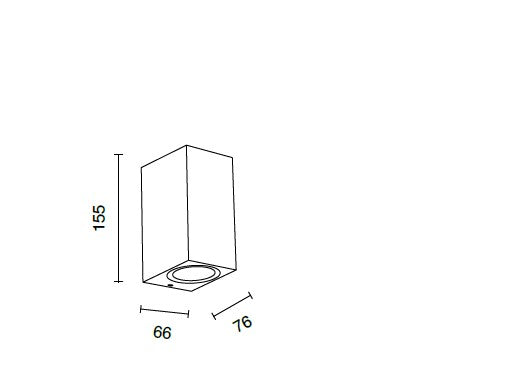 APPLIQUE ZENO SQUARE BIANCO 2 LUCI ATTACCO GU10 IP65 H.15,5CM