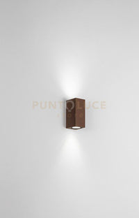 APPLIQUE ZENO SQUARE CORTEN 2 LUCI ATTACCO GU10 IP65 H.15,5CM