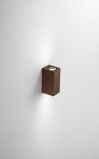 APPLIQUE ZENO SQUARE CORTEN 2 LUCI ATTACCO GU10 IP65 H.15,5CM