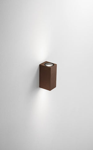 APPLIQUE ZENO SQUARE CORTEN 2 LUCI ATTACCO GU10 IP65 H.15,5CM
